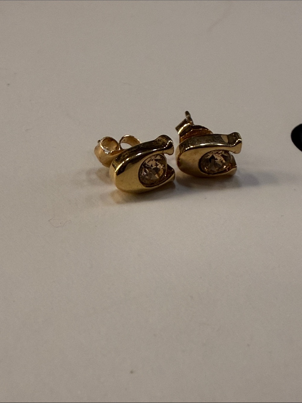 Coach Gold-Tone Crystal C-Logo Stud Earrings - Picture 4 of 4